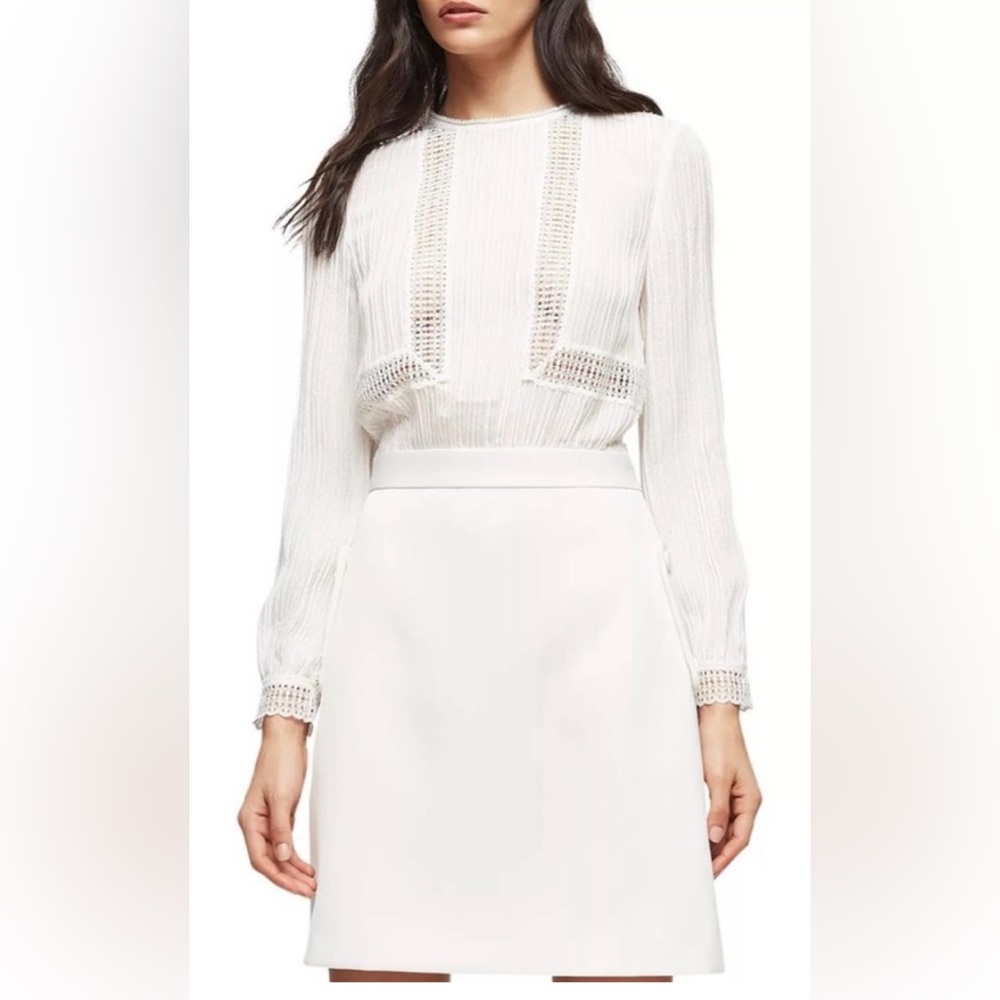 Reiss Elegant White Long Sleeve Dress Size 4